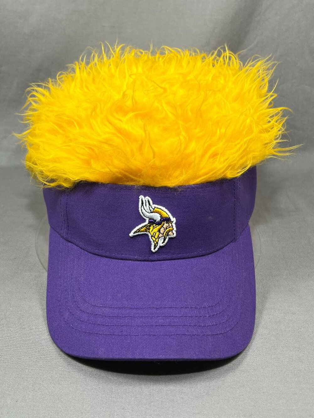 Minnesota Vikings Flair Hair NFL Strapback Visor Hat Purple Gold Adjustable Mens